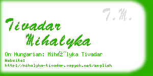 tivadar mihalyka business card